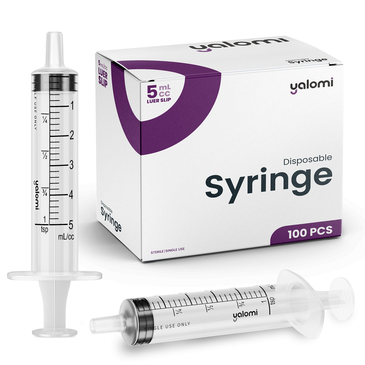 Yalomi - 5mL Luer Slip Syringe - Case of 800pcs